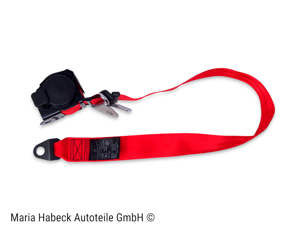 S-Trim 3-Punkt Sicherheitsgurt mit Befestigung Rot  für Porsche 911 Bj. 69-73