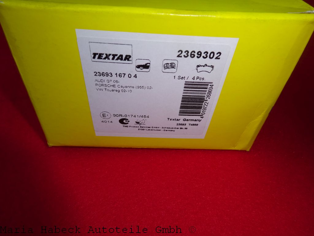 Textar brake pad VA for Porsche Cayenne 9PA year 07-10 2369302 95535593918