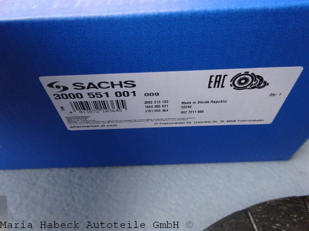 Sachs clutch set with release bearing Porsche 964 993 3000551001 99311691100