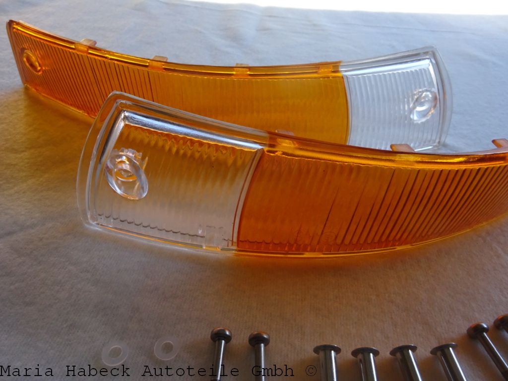 Blinker glass front right, without frame, with screws EU Porsche 911 / 912 65-68