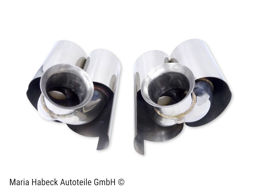 JP Endrohrblenden Turbo-Look Edelstahl  Porsche 996 Bj. 01-05 96.912S