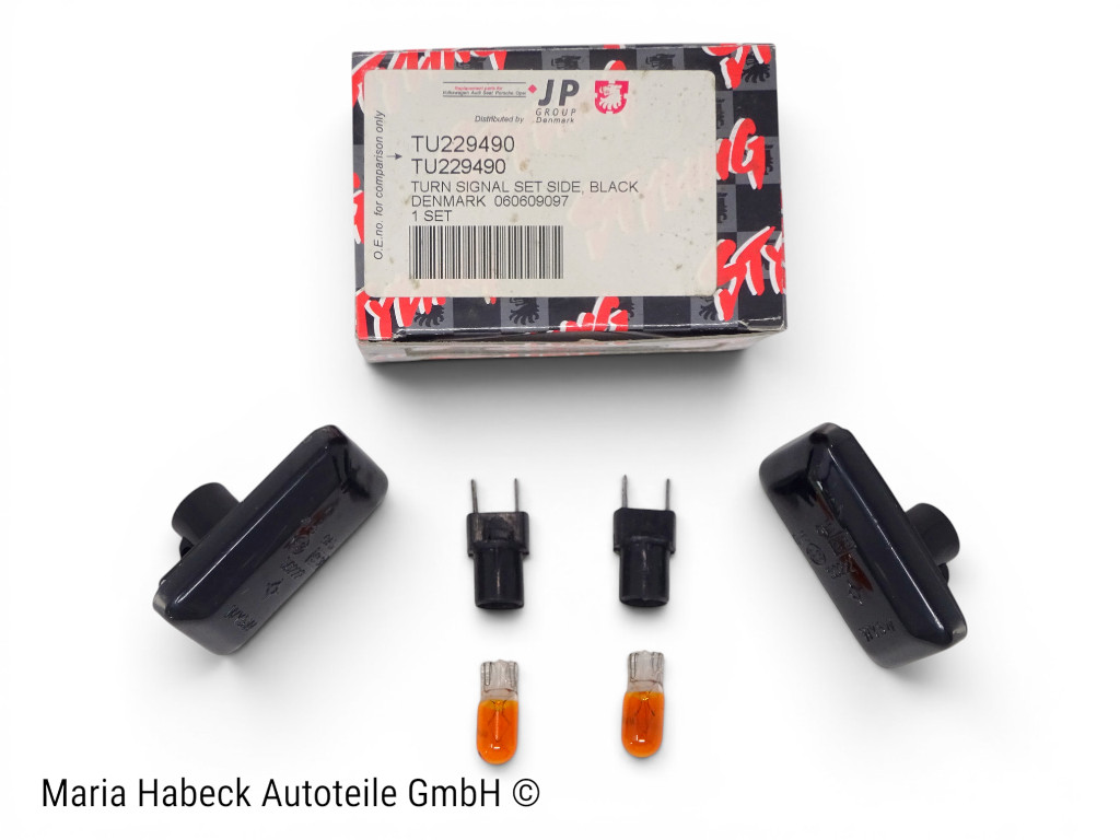 JP Seitenblinker schwarz Set 2 Stck kompl.  Porsche 911 / 964 / 944  4A0949101