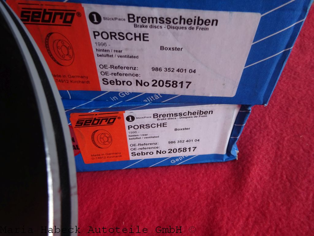 Sebro Bremsscheiben SET  Boxster 2,5 / 2,7 HA 205817C Sebro Bremsscheiben SET  Boxster 2,5 / 2,7 HA 205817C