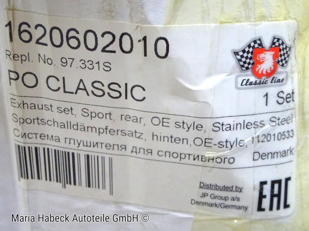 JP Endschalldämpfersatz OE-Style Edelstahl  Porsche  997 II  97.331S