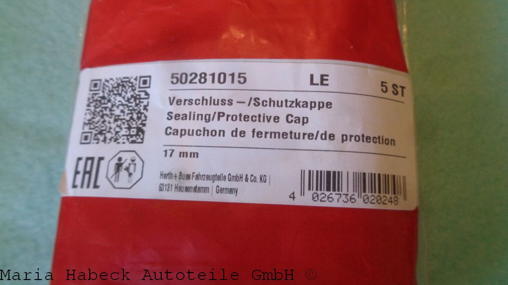 Protection cap for starter cable, black  50281015