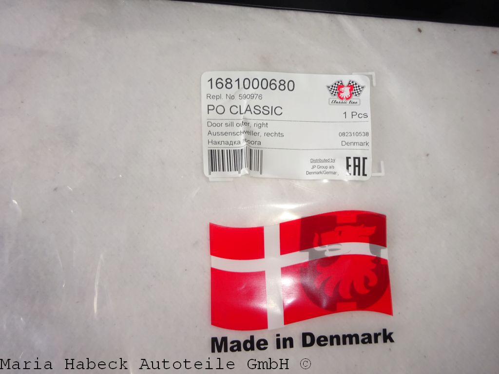JP Außenschweller rechts Porsche 911 Bj. 65-73 590976 90150340220 JP Außenschweller rechts Porsche 911 Bj. 65-73 590976 90150340220