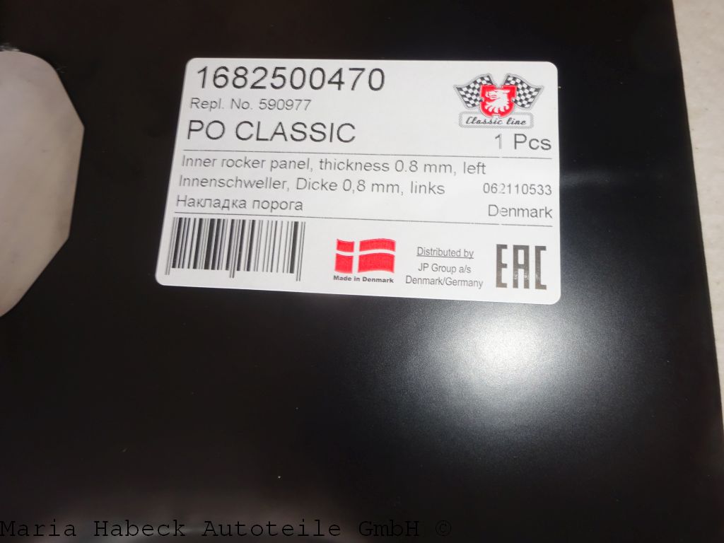 JP Träger / Innenschweller 0,8mm Porsche 911 Bj. 65-68 links 590977  90150112320