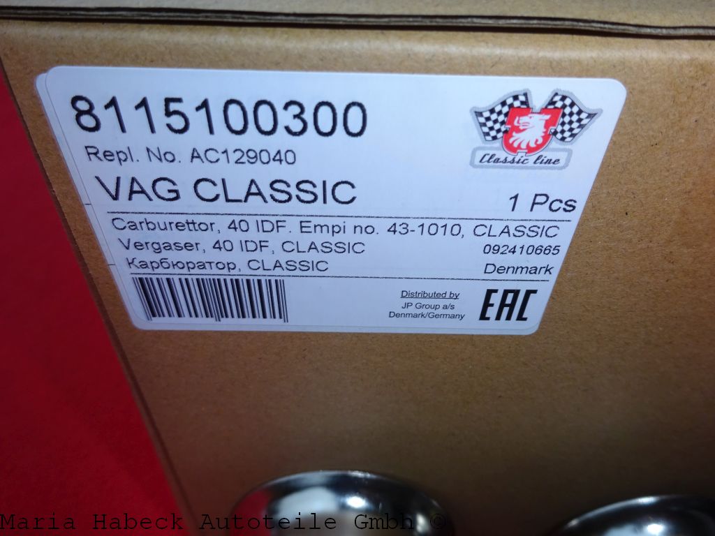JP Vergaser 40 IDF  für Porsche 914 / VW Transporter  AC129040  8115100300 JP Vergaser 40 IDF  für Porsche 914 / VW Transporter  AC129040  8115100300