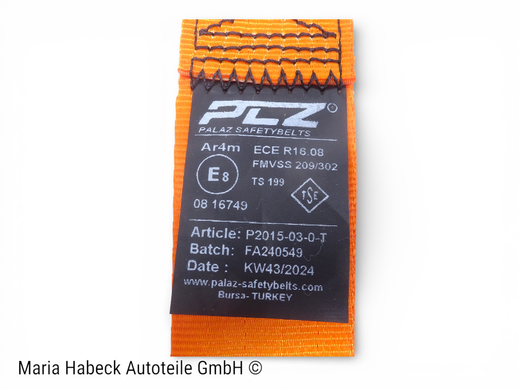 S-Trim Sicherheitsgurt 3-Punkt Orange SET 2 Stck kompl. Porsche 914  91480345511