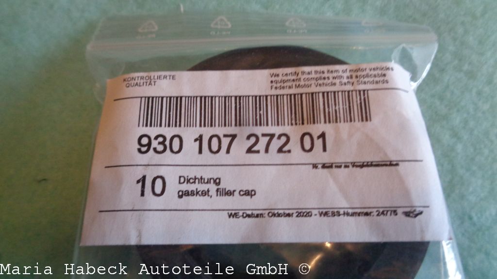 OE Dichtung für Benzin / Öleinfülldeckel  für Porsche 911 / 993  93010727201