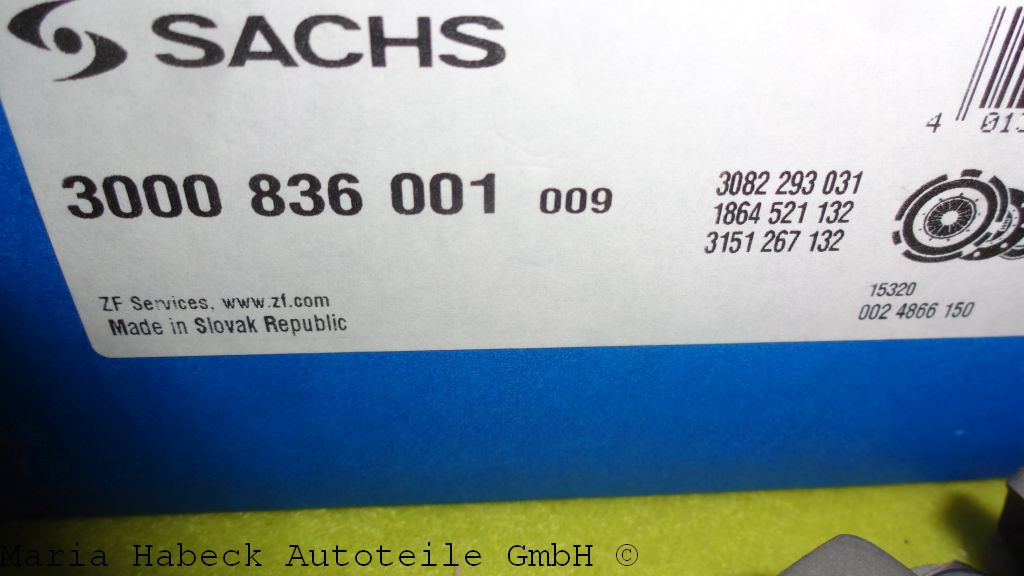 Sachs clutch kit Porsche 996 3,4 301/ 320 PS 3000836001 99611691100 Sachs clutch kit Porsche 996 3,4 301/ 320 PS 3000836001 99611691100