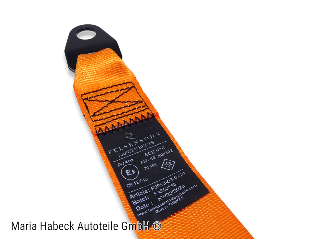 S.Trim 3-point safety belt with mounting bracket  Orange Porsche 911 1969–1973