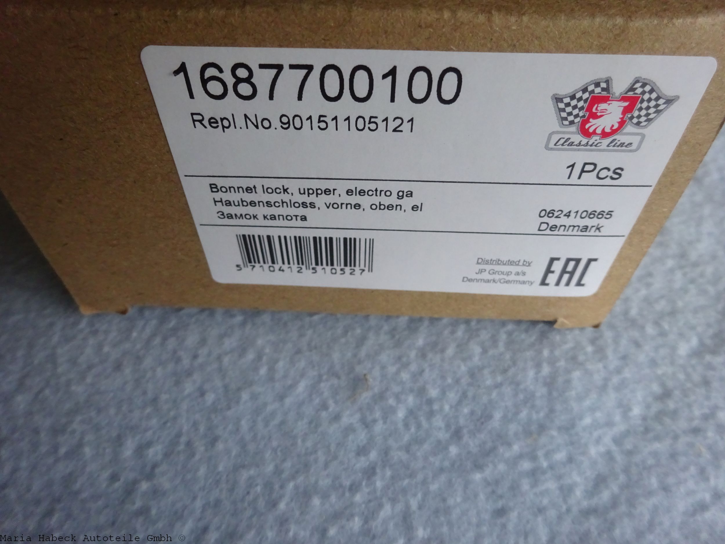 JP Haubenschloss Oberteil vorne gelb  Porsche 911 Bj. 65-73  90151105121