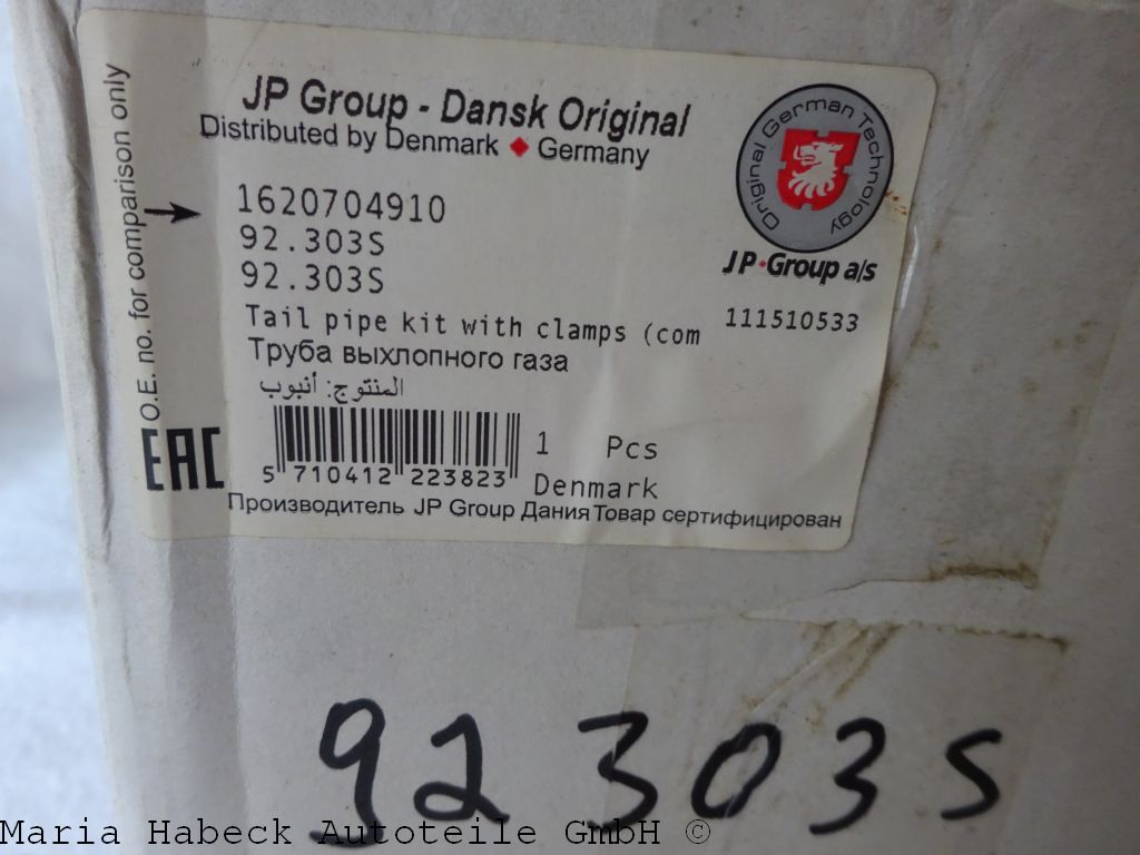 JP Endrohrsatz Edelstahl Porsche 356 B T5 1,6   92.303S      61611100660