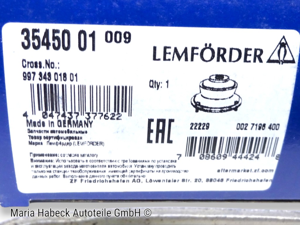 Lemförder HT Federbeinlager + Lager VA  SET  Porsche 996 / 997  99734301800