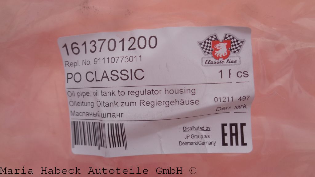 JP Oil Line from Oil Tank to Regulator Housing   911 107 730 11