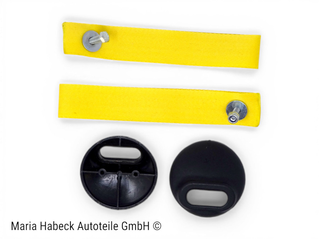 S-Trim Türschlaufe Türentriegelung  gelb  SET kpl mit Rosette Porsche 911  964