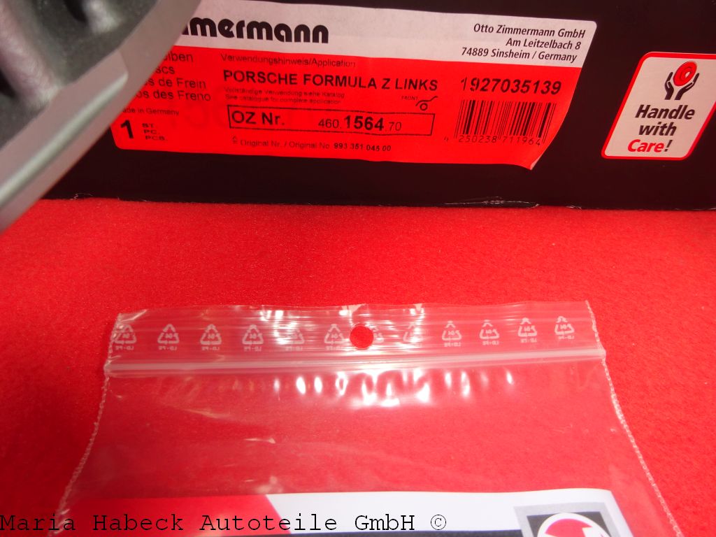 Zimmermann Bremsscheibe 993 Turbo / GT2 links VA Formula Z 460.1564.70 Zimmermann Bremsscheibe 993 Turbo / GT2 links VA Formula Z 460.1564.70