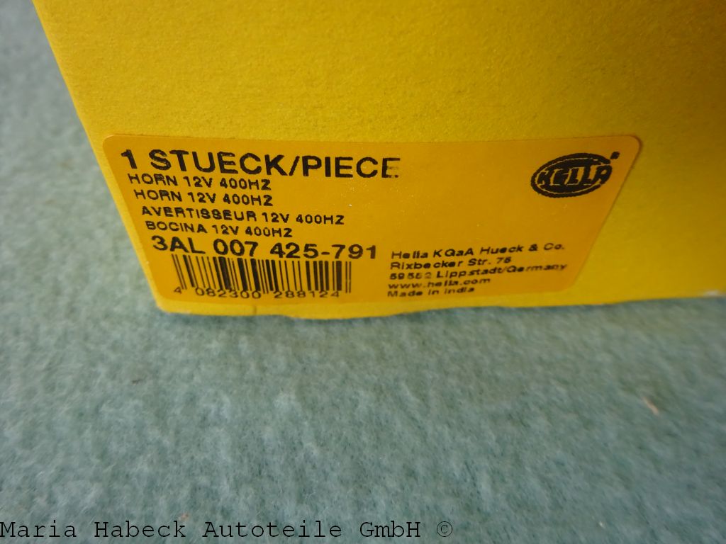 HELLA horn black tweeter 12V 400HZ 3AL007425-791 HELLA horn black tweeter 12V 400HZ 3AL007425-791