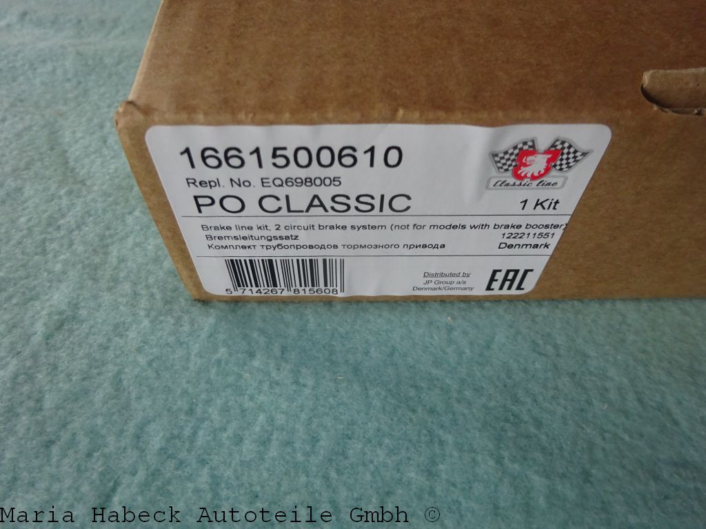 JP brake line 2-circuit set with 10 lines  for Porsche 911 year 71-73  EQ698005