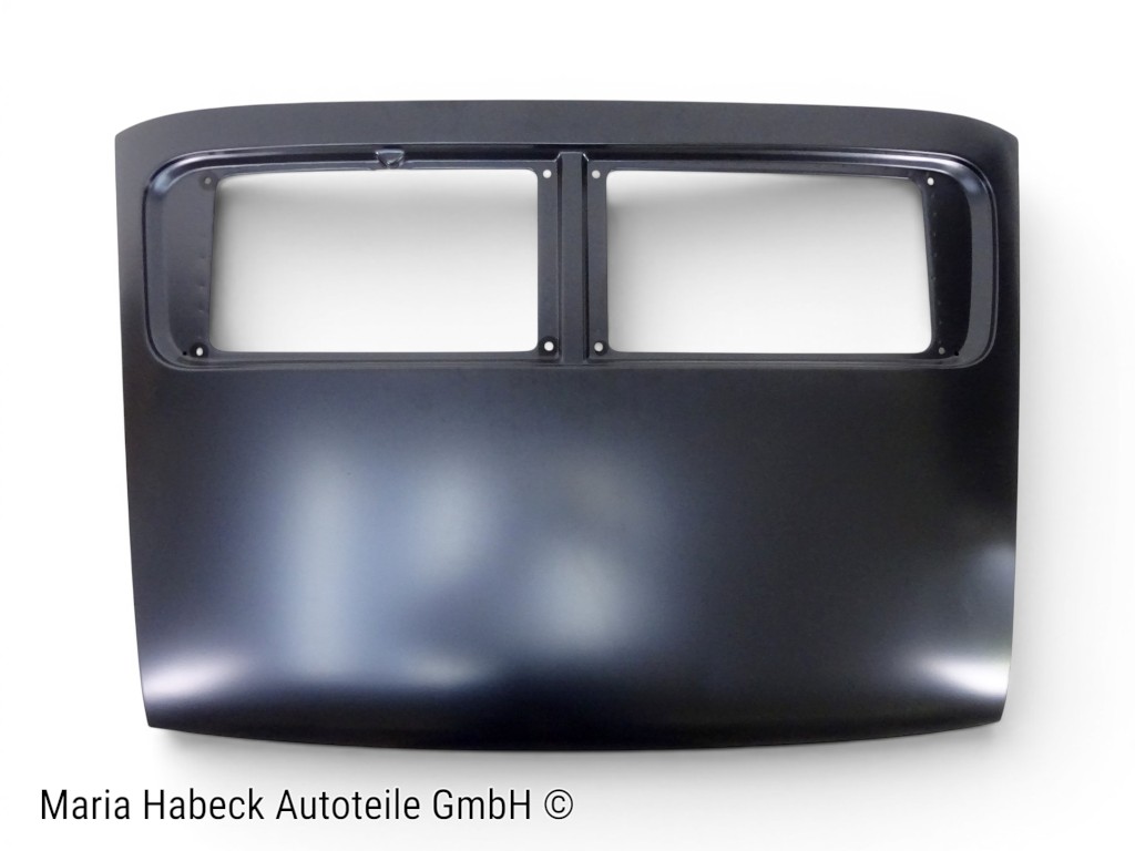 Engine hood, rear, with hole for license plate lamp  65-68   591065