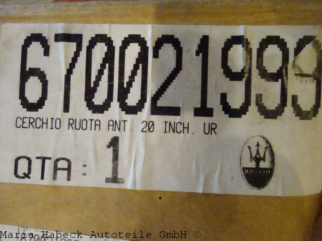 Maserati Felge Urano 20" Vorderachse 670021999  für Maserati Ghibli