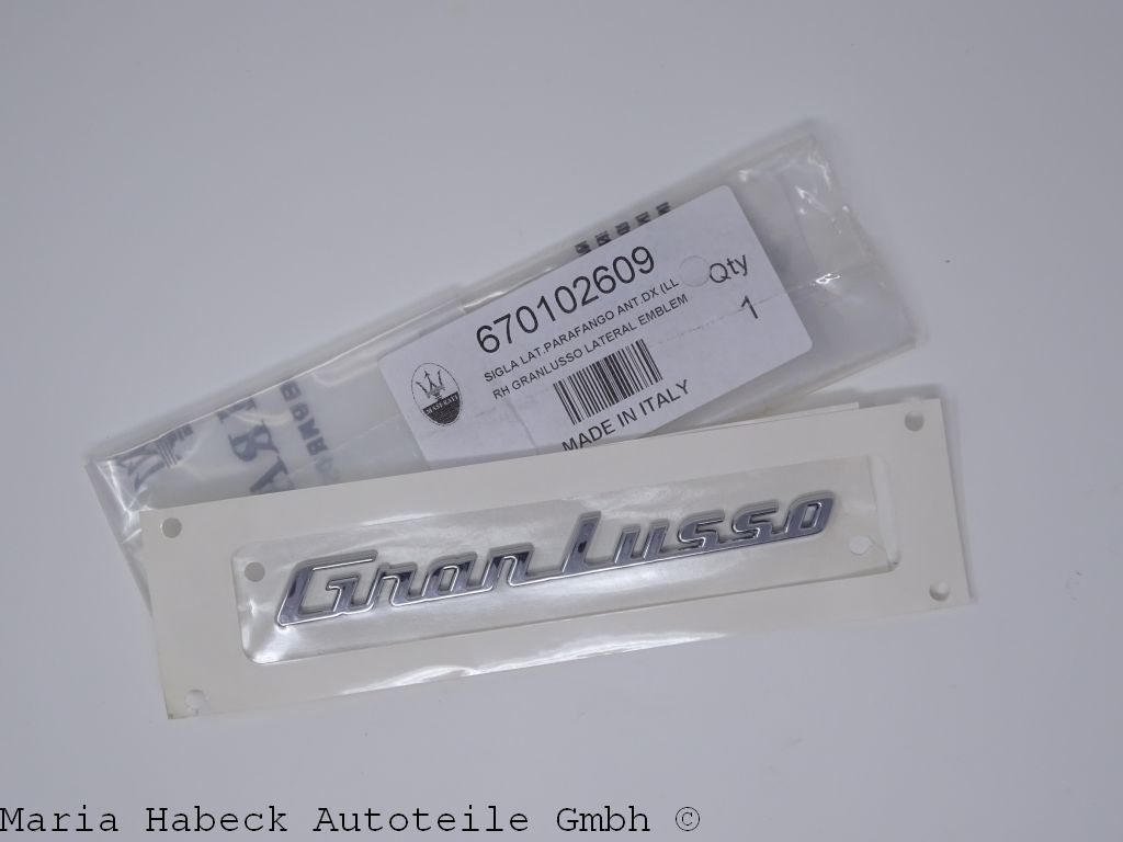 Maserati mudguard lettering " Granlusso " 670102609