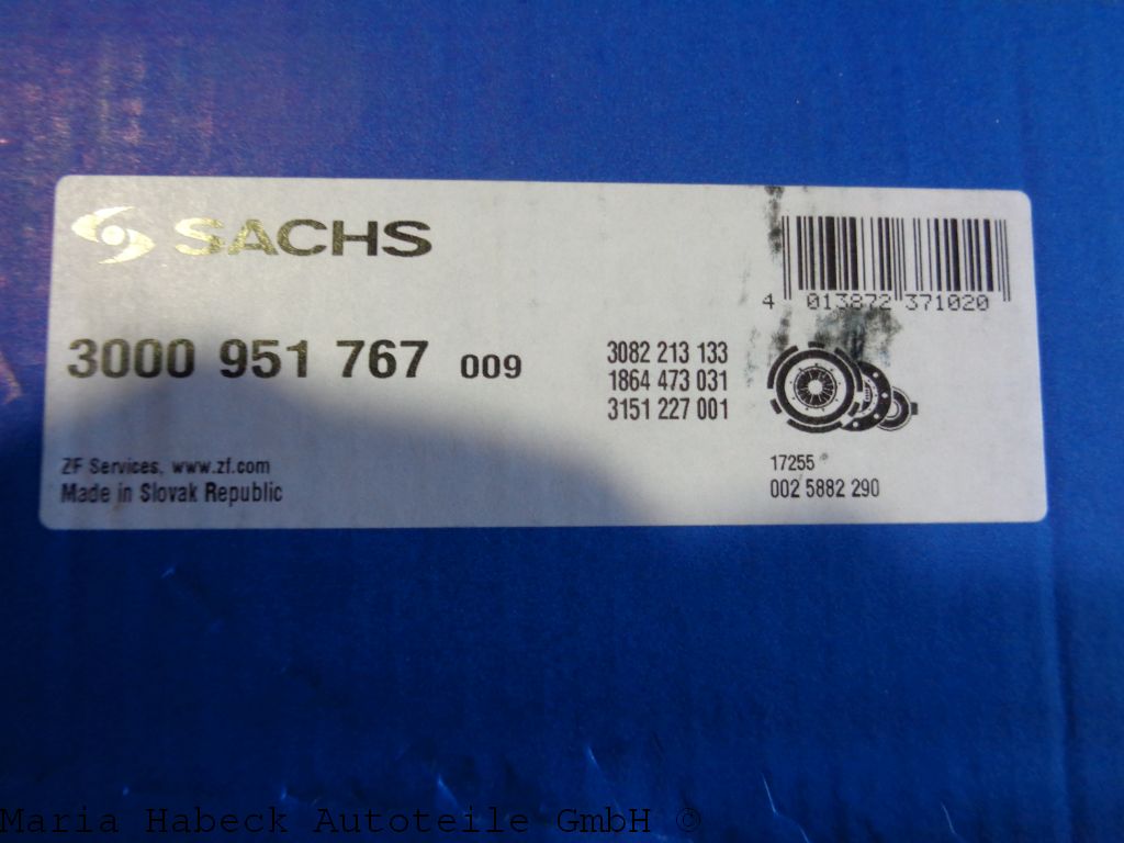 Sachs clutch set with release bearing Porsche 968 3000951767 96811691100 Sachs clutch set with release bearing Porsche 968 3000951767 96811691100
