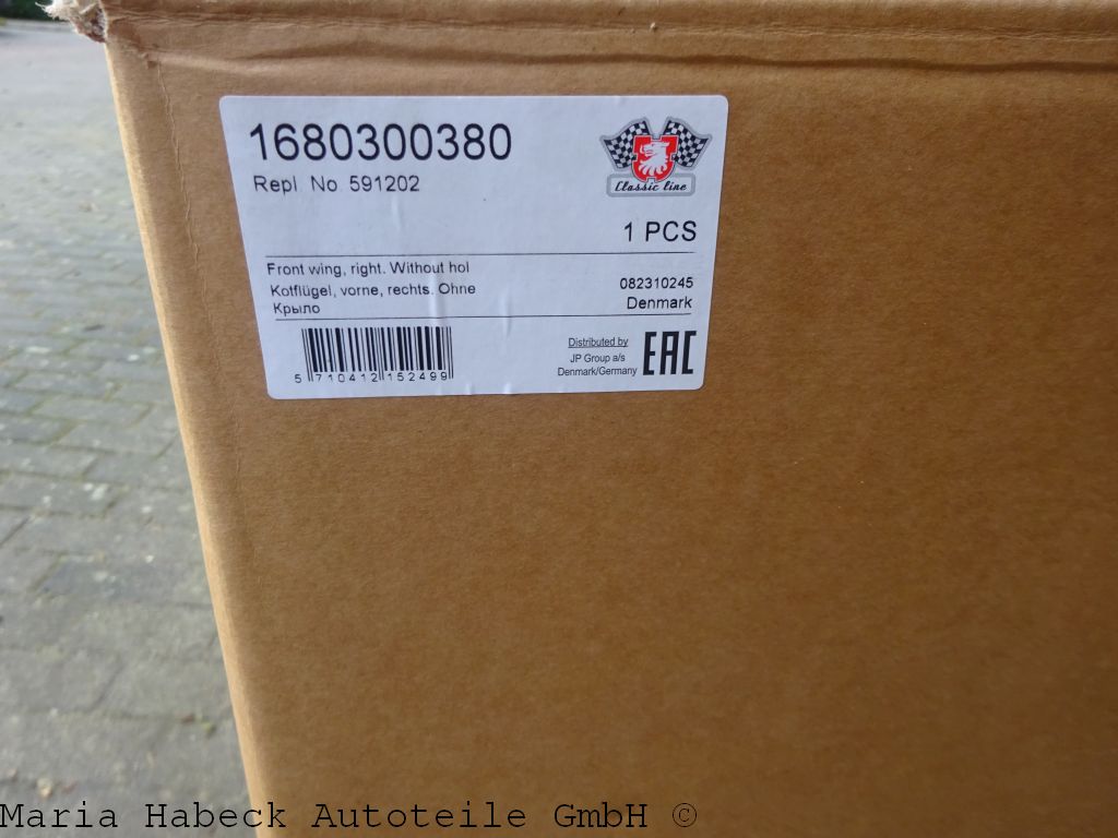 P Front right fender for Porsche 964 year 88-94  591202  96450303202GRV