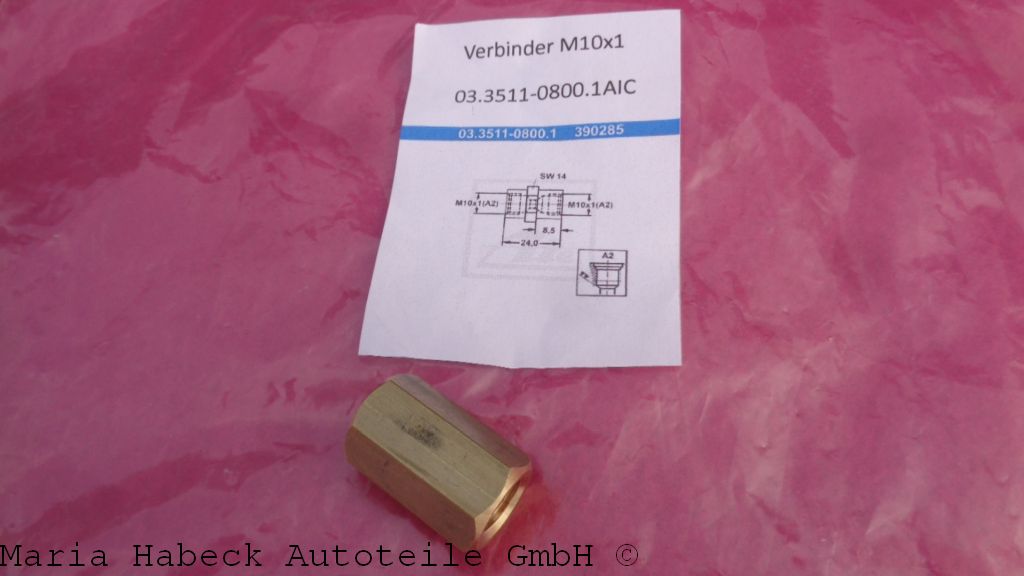 AIC Bremsleitungs-Verbindungsmuffe  M 10X1,0 AIC Bremsleitungs-Verbindungsmuffe  M 10X1,0