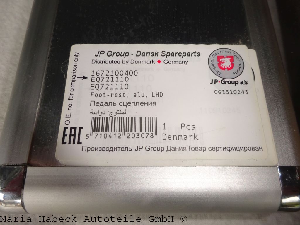 JP  Footrest aluminum  for Porsche 996 / 986 Boxster  EQ721110  1672100400 JP  Footrest aluminum  for Porsche 996 / 986 Boxster  EQ721110  1672100400