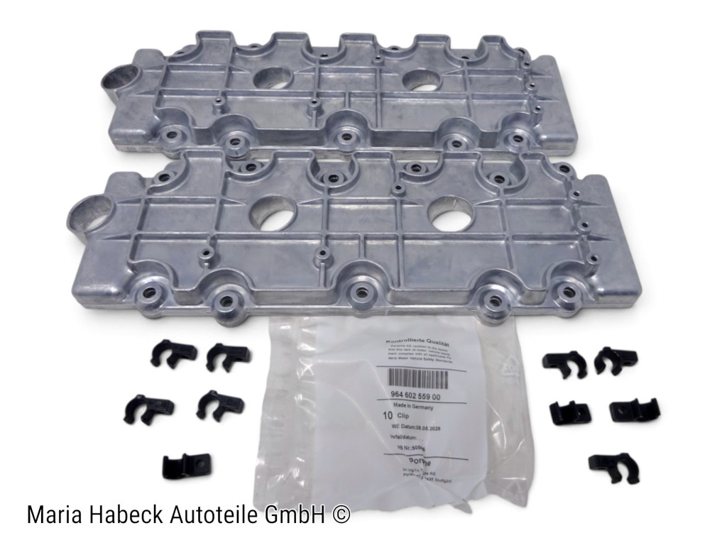 TMP Ventildeckel Alu unten incl. Clips SET 2x  Porsche 964 Bj 89-94  96410511603
