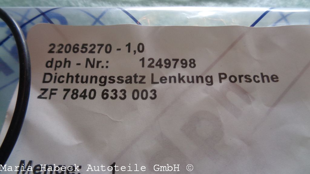 Steering gear repair kit for all 928 Servo  ZF7840 633 003