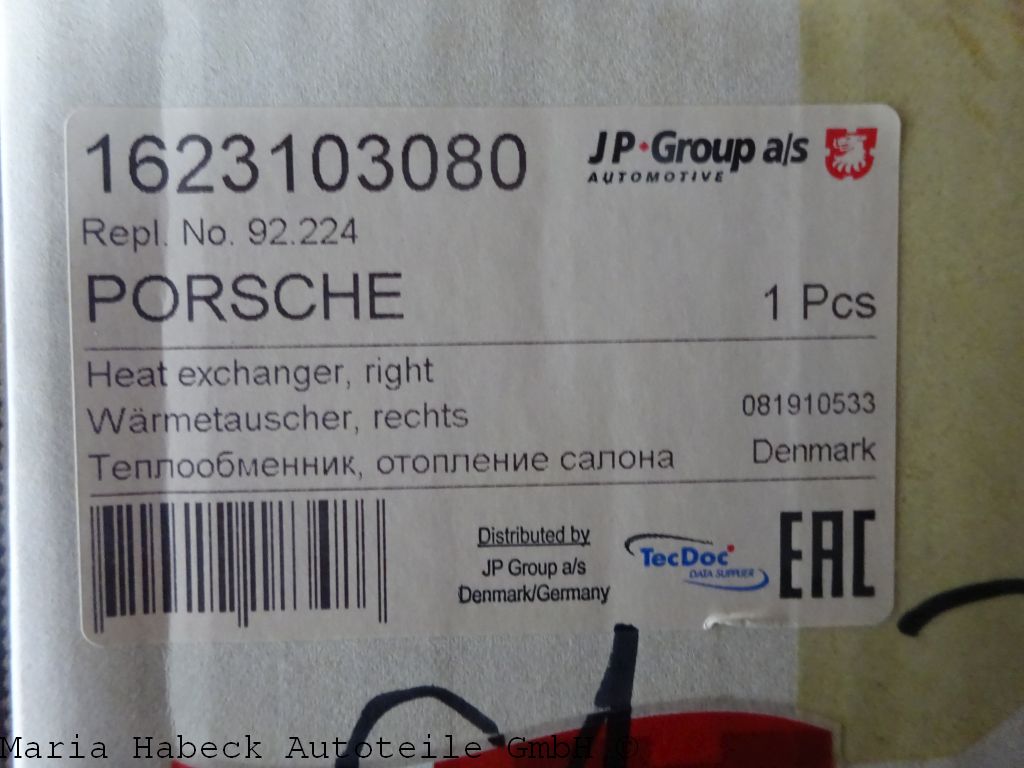 JP heat exchanger 912 right 92 224