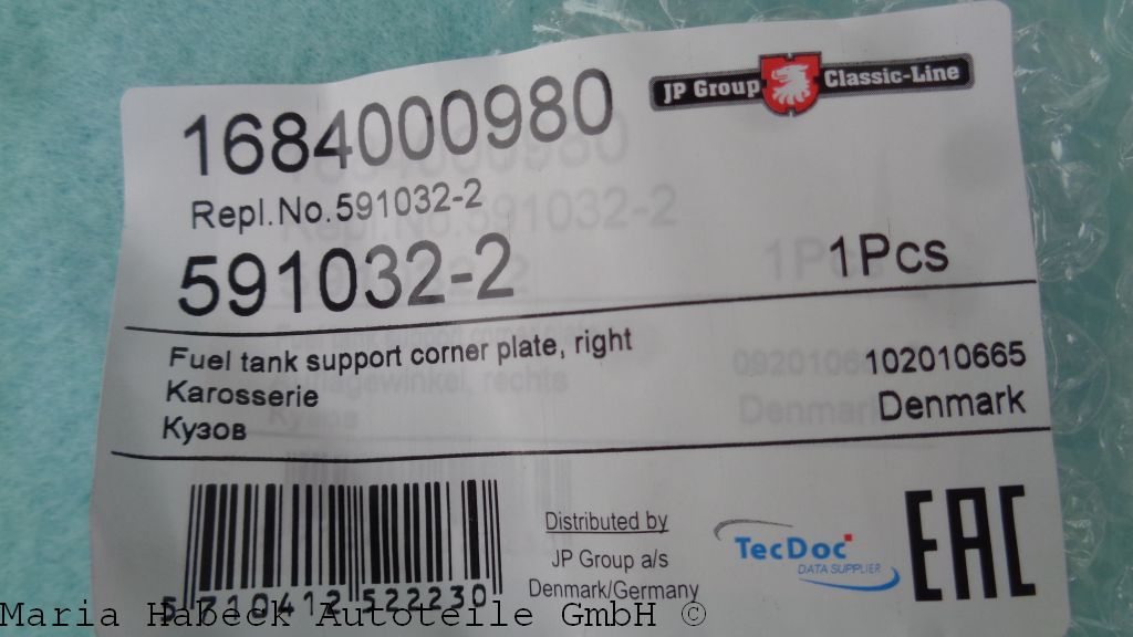 Axle mount, reinforcement bracket, right 591032-2