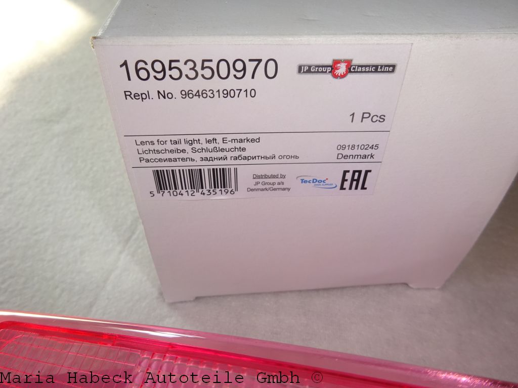 JP rear lights replacement glass Porsche 964 left 96463190710