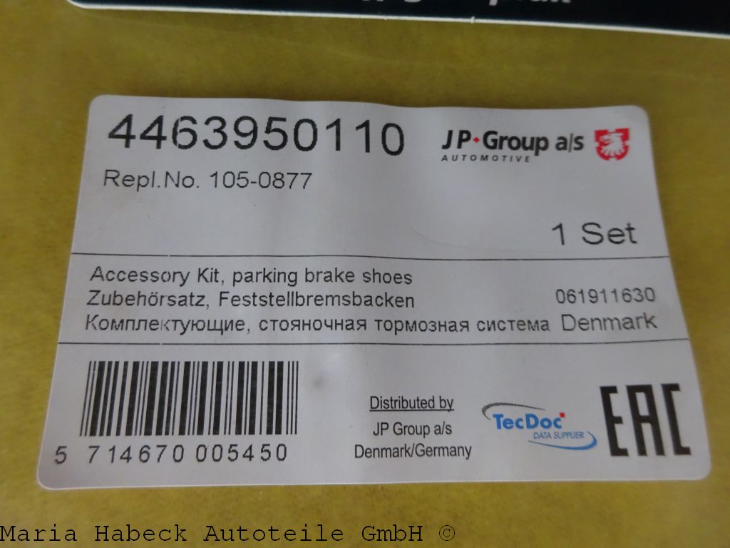 JP Zubehörsatz, Feststellbremsbacken für MG und Rover  105-0877   42018S2L003 JP Zubehörsatz, Feststellbremsbacken für MG und Rover  105-0877   42018S2L003