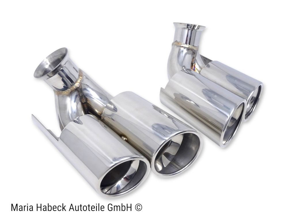 JP Endrohrblenden Turbo-Look Edelstahl  Porsche 996 Bj. 01-05 96.912S