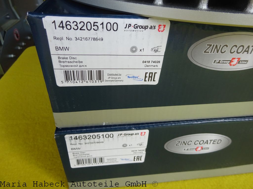 JP brake discs SET rear axle 34216778649 BMW E88 E82 rear 1 Series 123 135