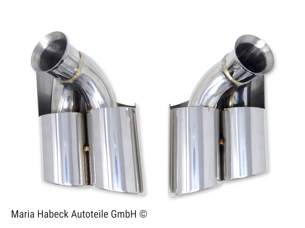 JP Endrohrblenden Turbo-Look Edelstahl  Porsche 996 Bj. 01-05 96.912S