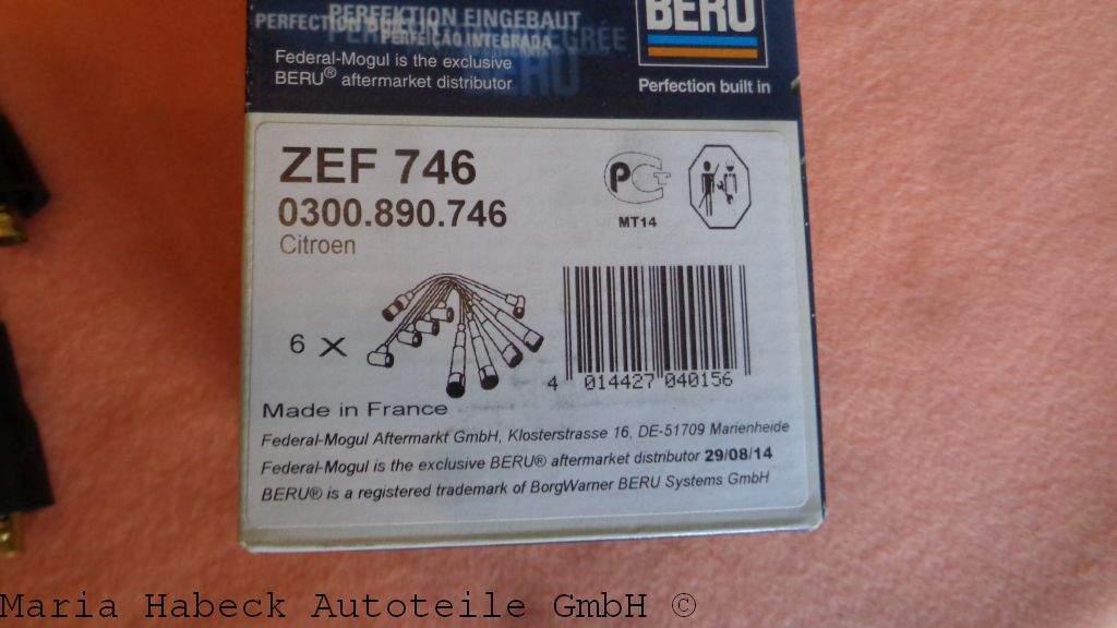 Ignition cable Beru ZEF 746 /0300.890.746