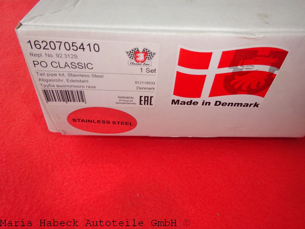 JP  Endrohrsatz Edelstahl Porsche  912   92.312 S     61611129800 JP  Endrohrsatz Edelstahl Porsche  912   92.312 S     61611129800