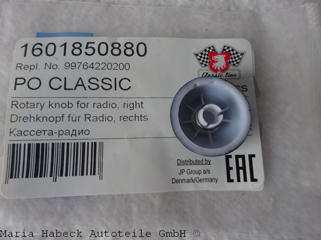 JP Rotary knob, matt black 997 642 202 00 A05