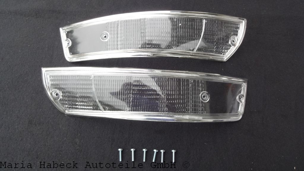 HT Lens SET front left + right white / clear chrome 69-73