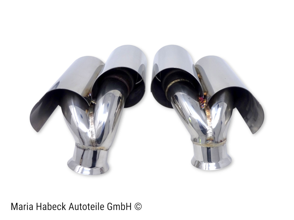 JP Endrohrblenden Turbo-Look Edelstahl  Porsche 996 Bj. 01-05 96.912S