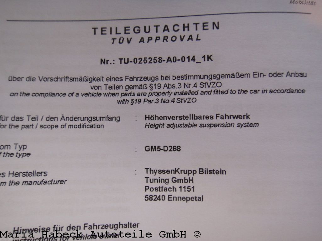 Bilstein Fahrwerk 993 B-16-PSS 10 48-132688 Bilstein Fahrwerk 993 B-16-PSS 10 48-132688