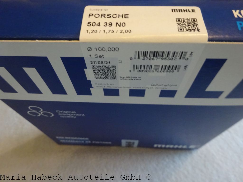 Mahle piston ring set Porsche 996 Turbo / GT2 504 39 N0 99610392570