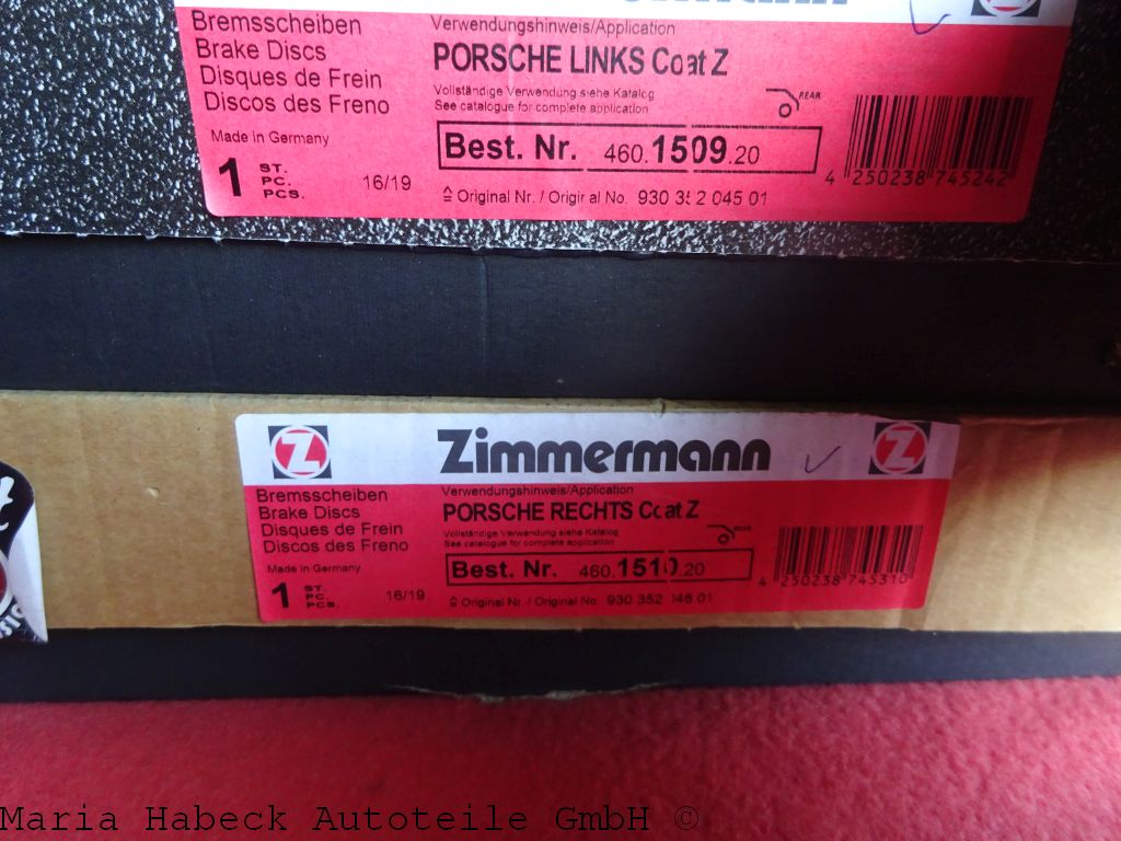 Zimmermann Brake Disc SET 3,3 Turbo HA L 9/77-11/90 460.1509.20/460.1510.2020