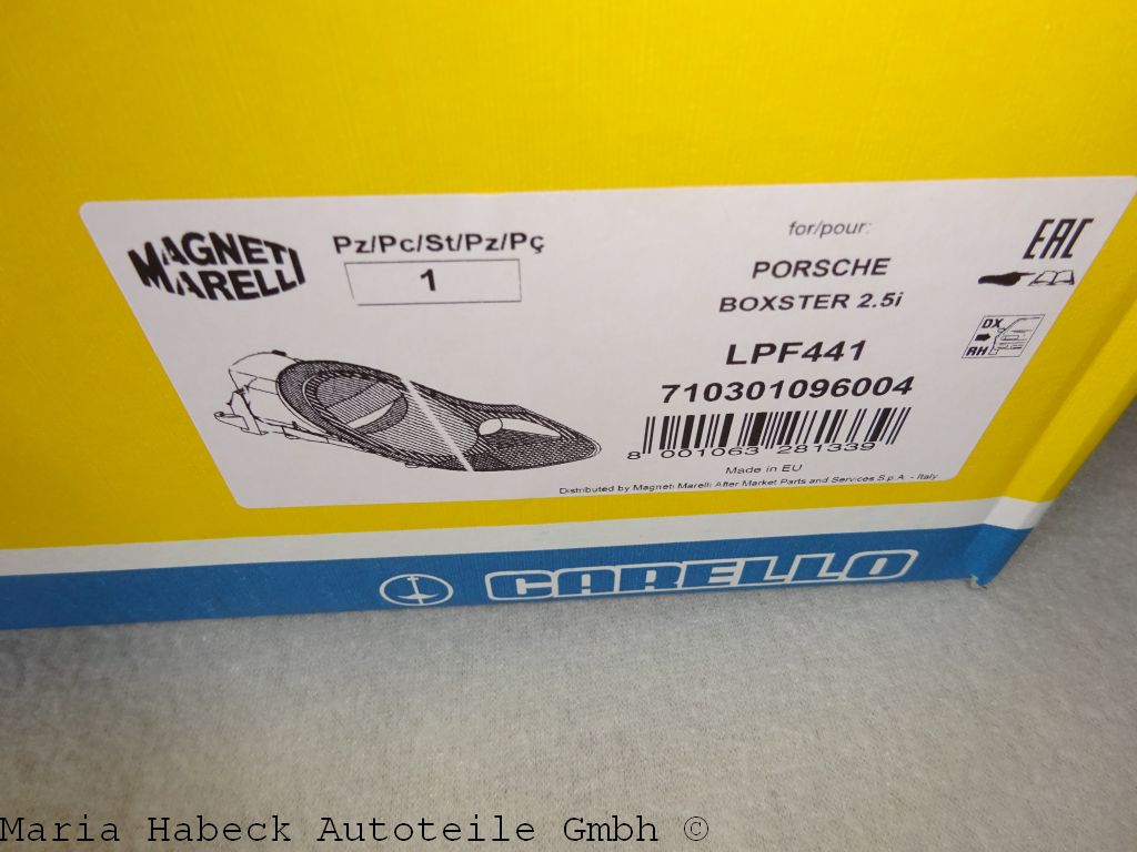 MM headligtht   Porsche  986 Boxster l right BL yellow 0301096004 98663113207