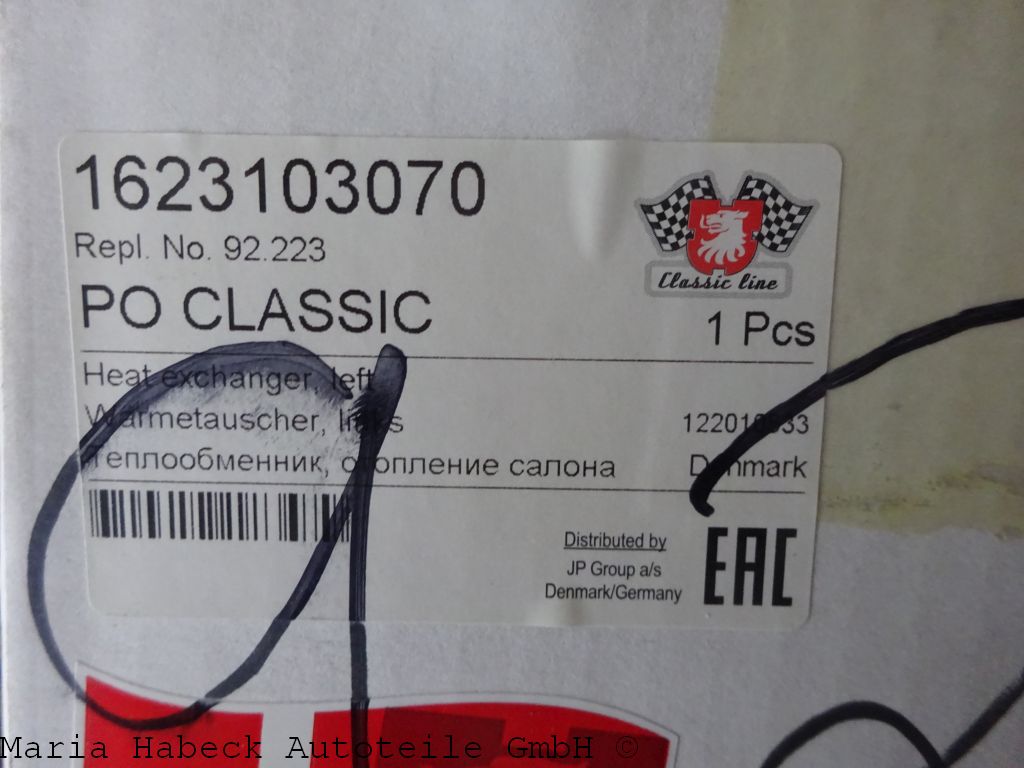 JP Heat exchanger Porsche 912 left 92.223 61621100301